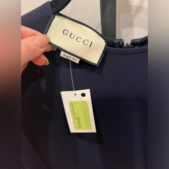 Gucci Navy & Red Stripe Shift Dress | Medium - Picture 5 of 8